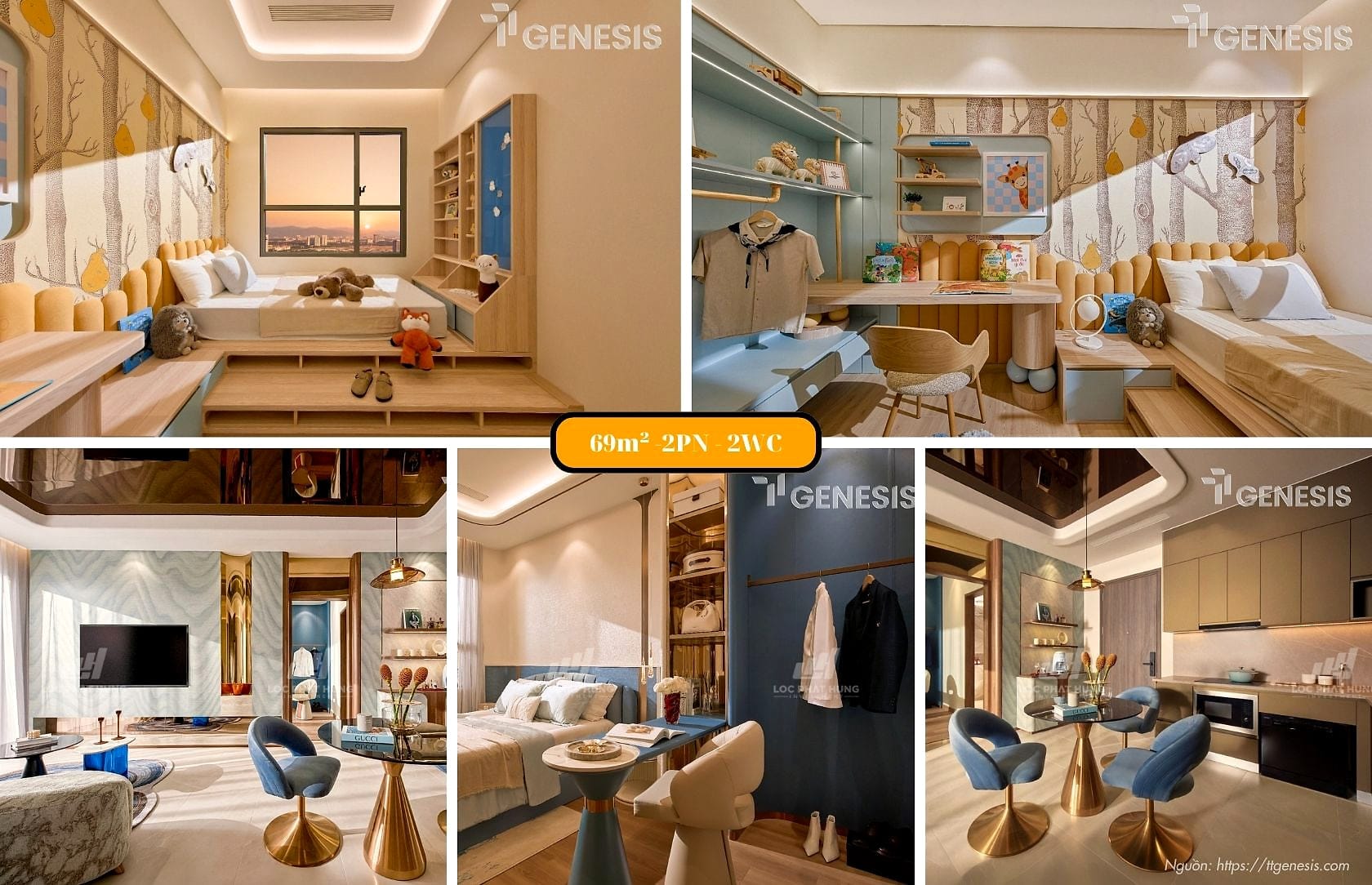 Nhà mẫu căn 2 phòng ngủ 69 m² tại WOW Center